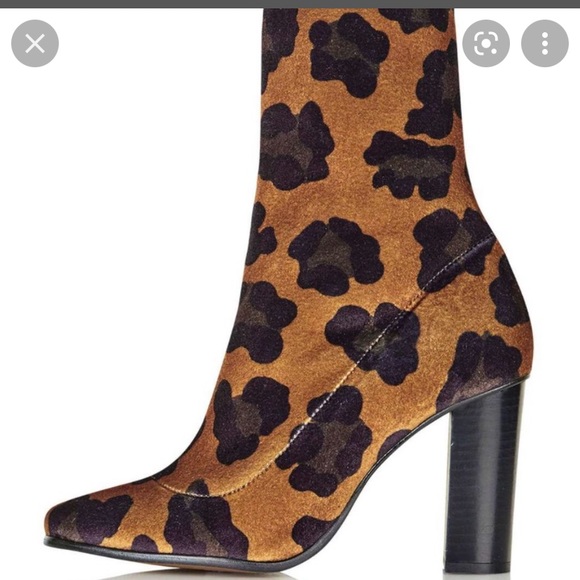 Topshop Leopard Sock Boots - Picture 14 of 15